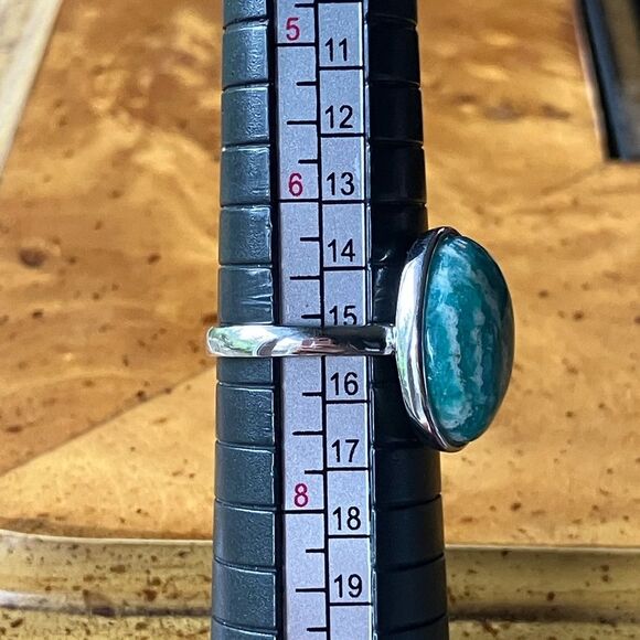 Russian Amazonite Sterling Silver Ring Size 7 - Picture 9 of 10